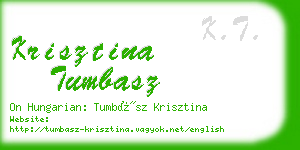 krisztina tumbasz business card